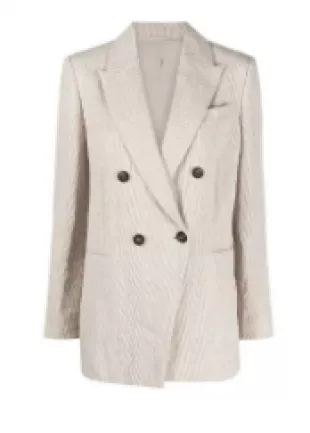 Double-Breasted Linen Blazer