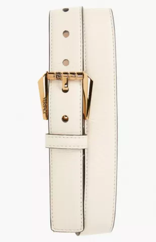 Greca Buckle Calfskin Leather Belt