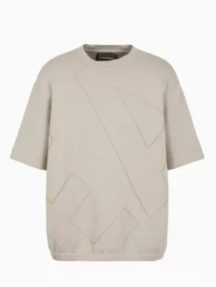 Grey Big EA Logo Short Sleeve Sweatshirt