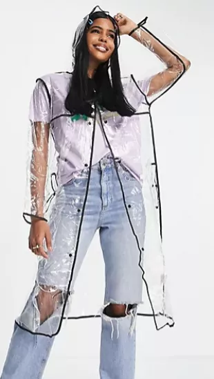 long clear rain jacket