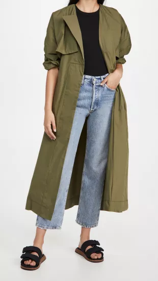 Stretch Canvas Trench Coat