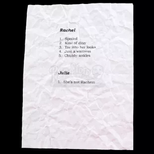 Ross Geller's "Rachel vs. Julie" List