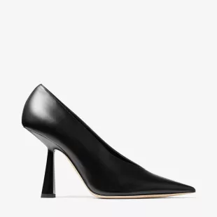 Jimmy Choo - Maryanne 100 Black Calf Leather Pointed-Toe Pumps