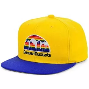 Denver Nuggets Yellow & Rainbow Logo Snapback