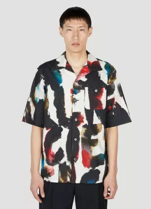 Watercolour Hawaiian Shirt in Multicolour