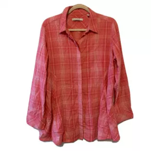 Pink Multicolor Plaid Button Up Shirt