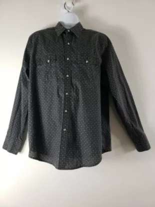 Western Pearl Snap Shirt Black Cowboy diamond print