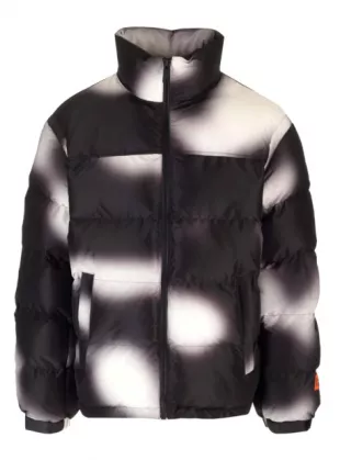 Black Abstract Ex Ray Puffer Jacket