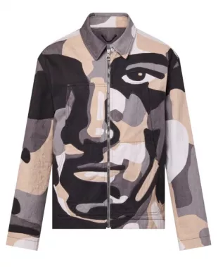 Louis Vuitton Grey & Beige Face Patchwork Denim Jacket worn by Quavo on the  Instagram account @quavohuncho