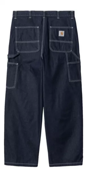 Deep Indigo Contrast Stitch Baggy Jeans