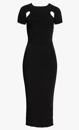 Cutout Ribbed Body-Con Midi Dress