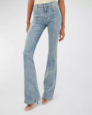 Veronica Beard Jeans - Beverly High-Rise Skinny Flare Jeans