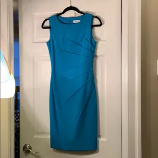 Calvin Klein - Blue Pleat Side Dress