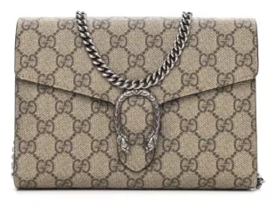 Gucci - GG Supreme Monogram Mini Dionysus Chain Wallet Beige Black