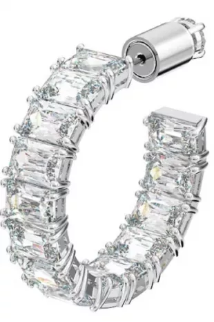 Millenia Rhodium Plated Crystal Hoop Earrings