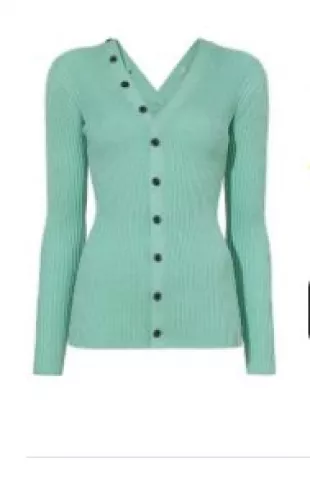 Cotton Cashmere Rib Knit Cardigan