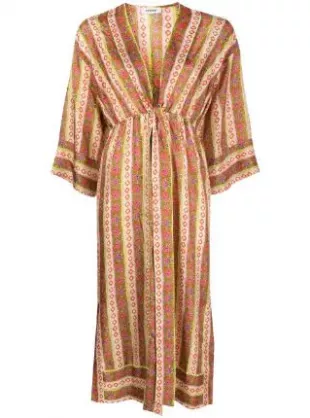 True Stripe-Print Silk Dress