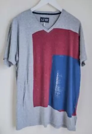 AJ Armani Jeans men's cotton multicolor V-neck short sleeve T-shirt