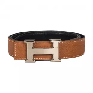 Hermès - Brown Black Reversible H Belt 38 Inch