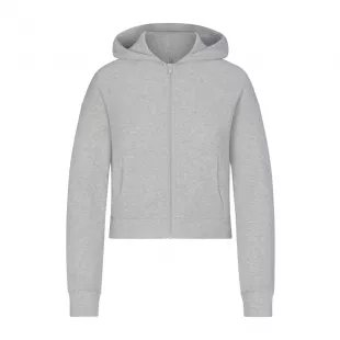 skims - Waffle Zip Up Hoodie In Light Heather Gray