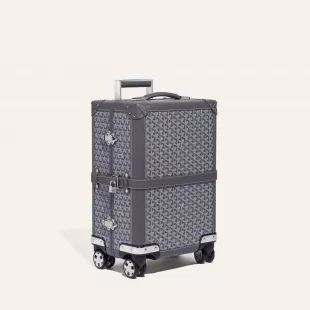 Goyard Grey Bourget Rolling Suitcase worn by Rick Ross on the Instagram  account @richforever