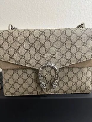 Gucci - GG Supreme Monogram Medium Dionysus Shoulder Bag Taupe