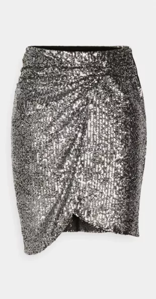 Sequin Mini Skirt in Silver
