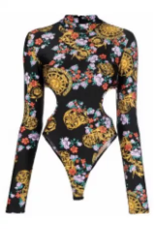 Floral Baroque Open Back Bodysuit