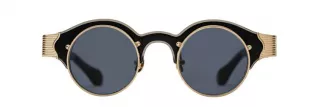 Black & Gold Round Sunglasses
