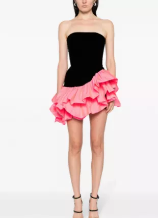Ruffle-Skirt Strapless Minidress