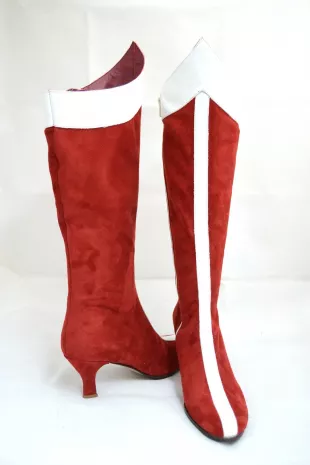 Wonder Woman Suede Boots in red