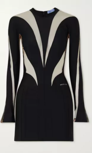Illusion Tulle-paneled Stretch-jersey Mini Dress