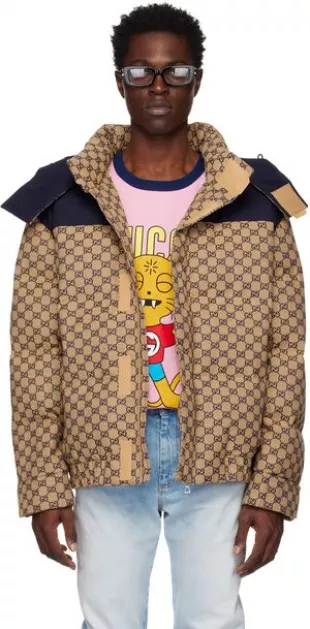 Gucci - Beige GG Down Jacket
