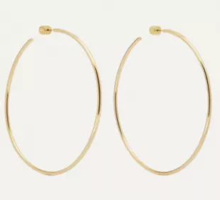 3"" Thread Gold-Plated Hoop Earrings