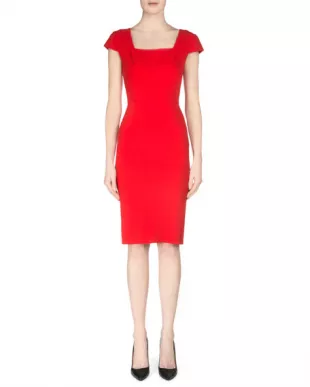 Jeddler Tuck-Pleated Crepe Sheath Dress