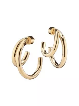 Lilly 10K-Gold-Plated Small Double-Hoop Earrings