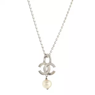 CC Drop Pendant Necklace Metal