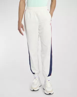 White & Tri-Color Side Panel Trackpants