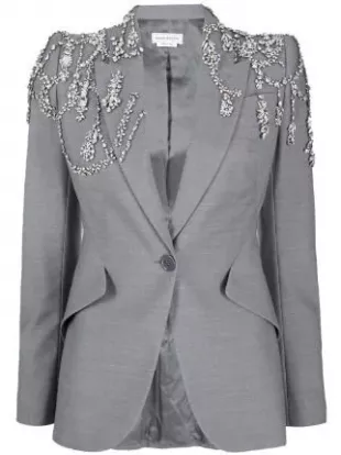 blazer à ornements en cristal