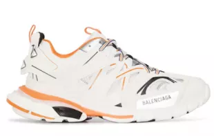 White & Orange Track Sneakers