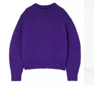 Purple Textured Oversized Sweater