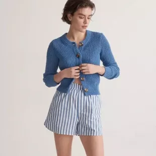 Textural-Knit Cardigan Sweater