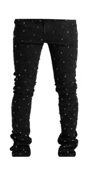 Black Boro Allover Embellished Jeans