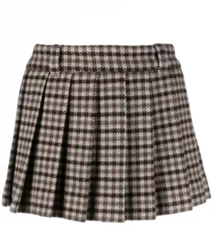 Pleated Check Miniskirt
