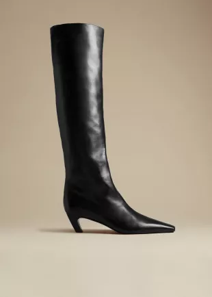 the Davis Boots in Black Leather