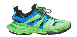 Neon Green & Blue Track Sneakers