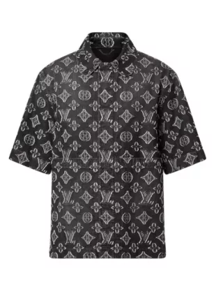 Faded Black Monogram Chambray Shirt