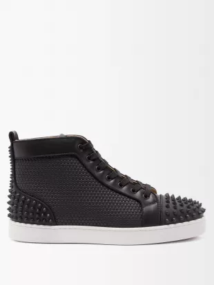 Christian Louboutin - Lou Spikes Leather High-top Trainers