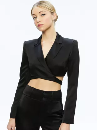 Leone Cropped Wrap Blazer