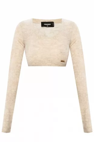 Beige Cropped Sweater